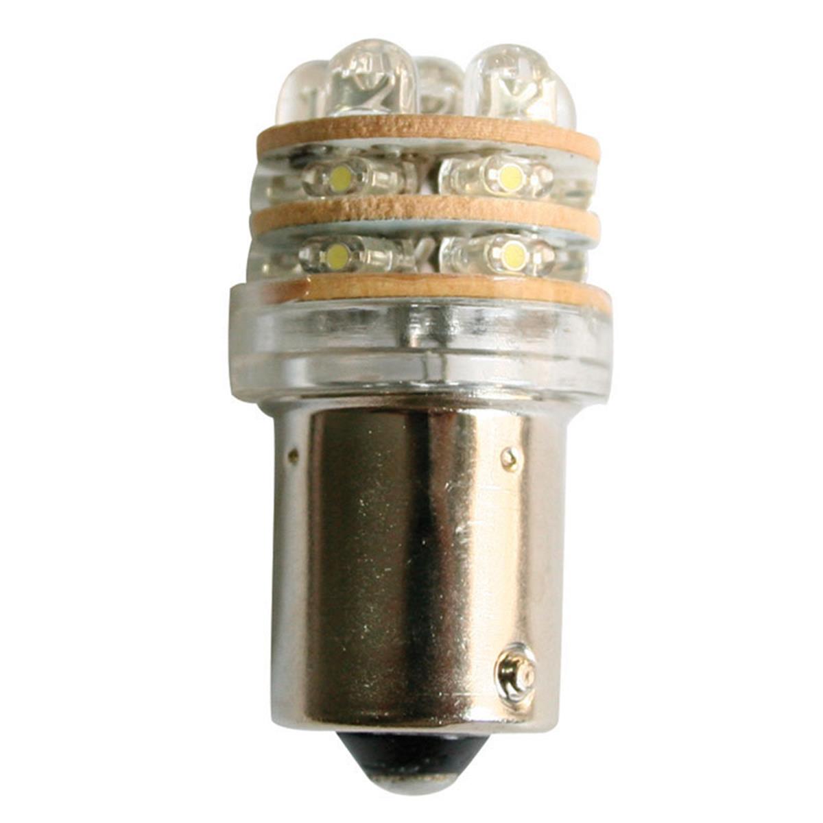  AMPÜL 12V, LED, T18 BA15S, cool white - 18 LEDs, 15x39mm 