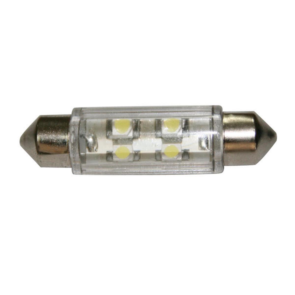  Ampül 12V, LED, T11, SV8.5-8, cool white - 2x4 LEDs 360°,11x39mm 