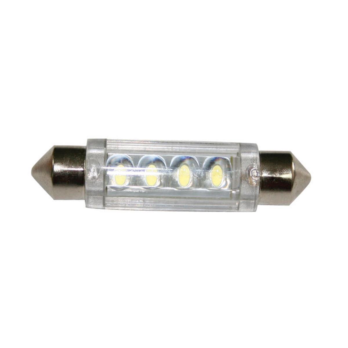  Ampül 12V, LED, T11, SV8.5-8, cool white - 4 LEDs, 11x41mm 