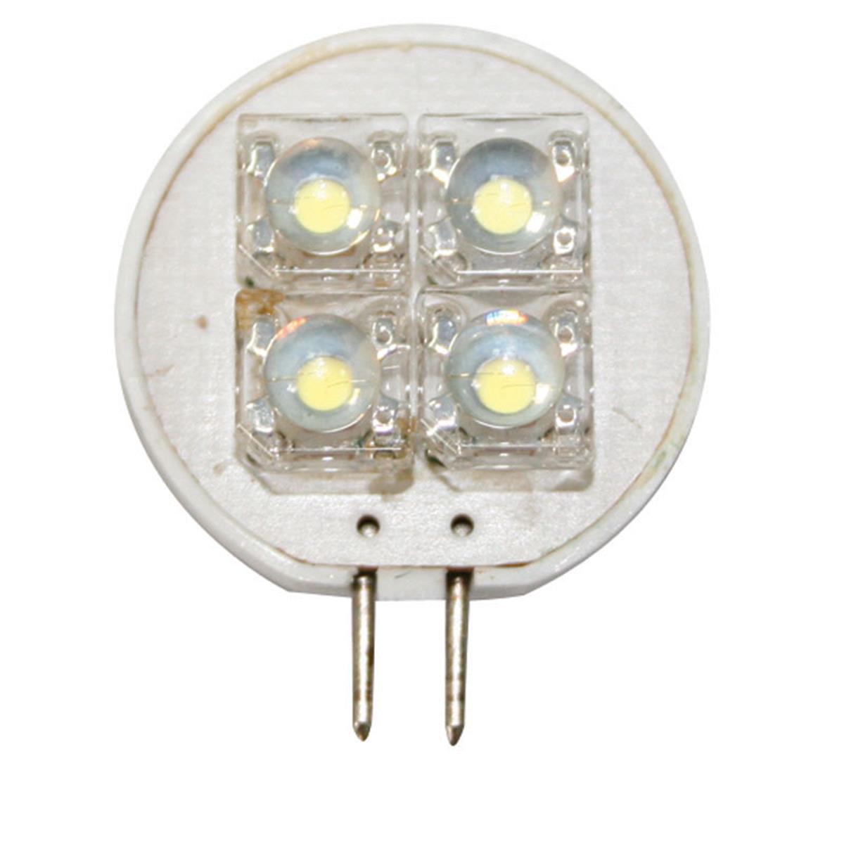  Ampül 12V, LED, T25, G4, cool white - 4 PIRANHA LEDs, 37x25x8,2mm 