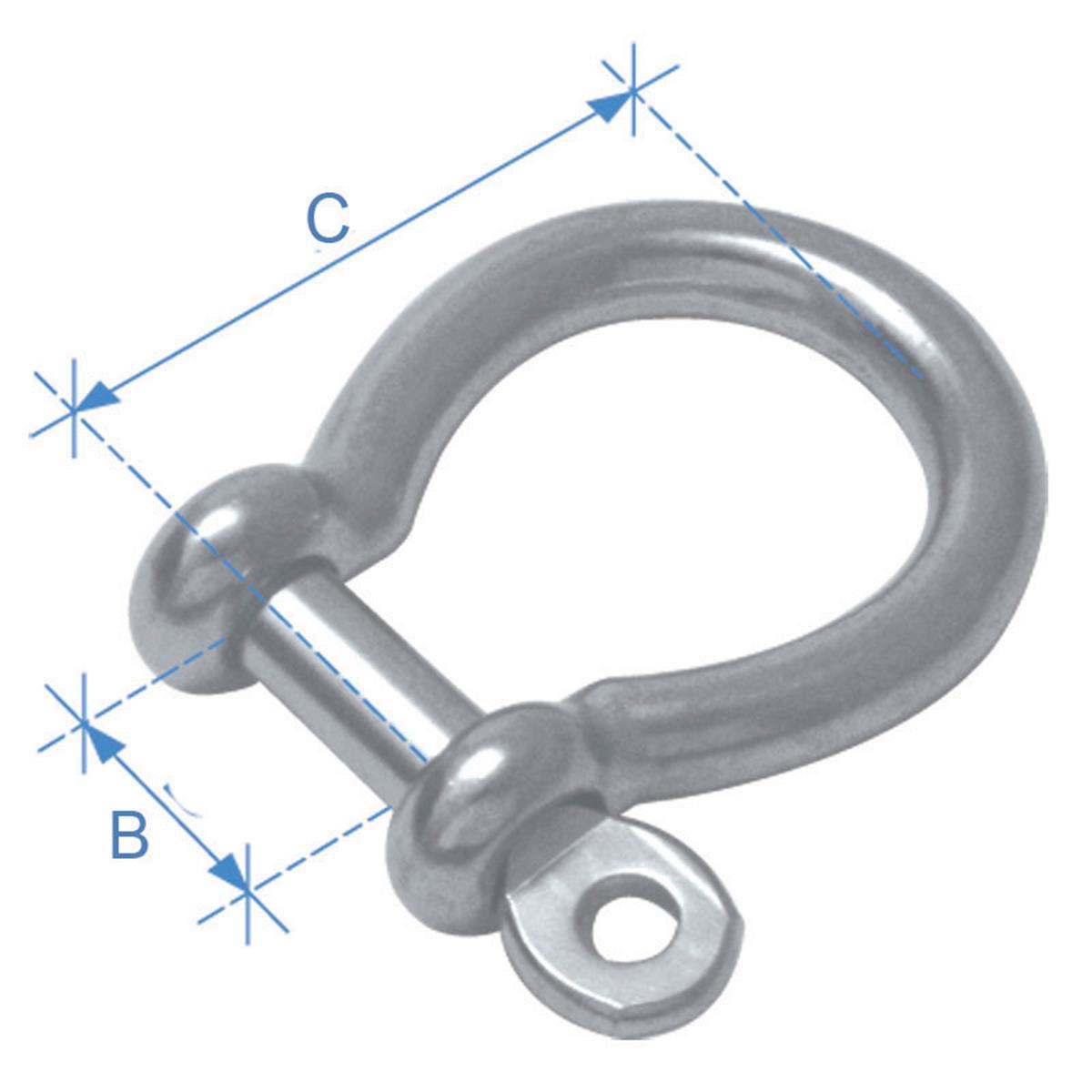 ANCHOR SHACKLE, TYPE AISI 316 DIAM 8MM 