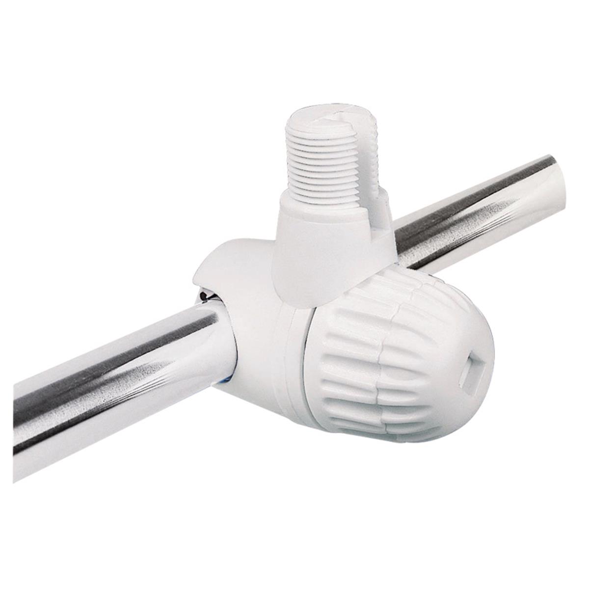  Antenna Bracket for Rail Ø18-27mm, Plastic, White 