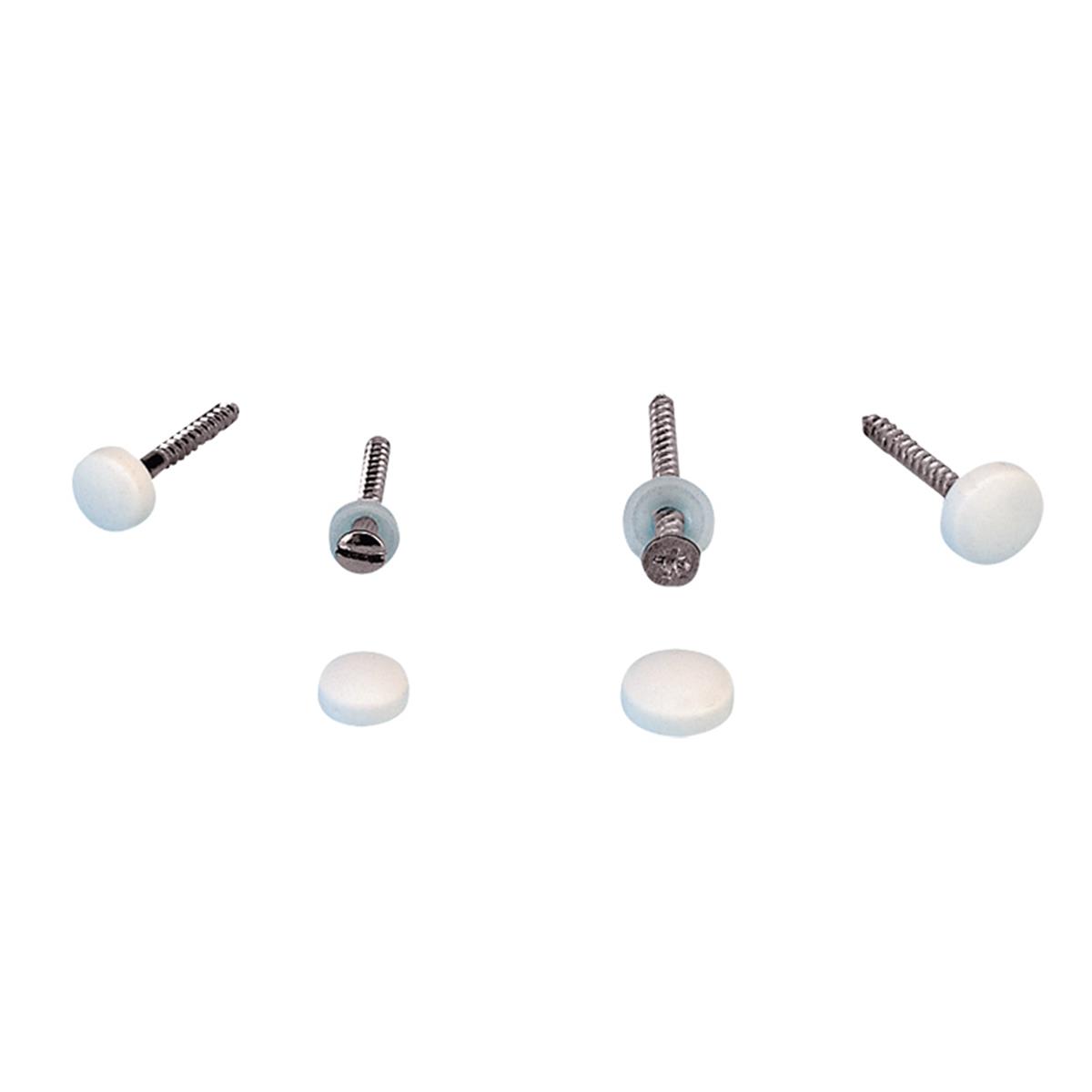  Cap & Washer for Screw, Ø3.5mm, Plastic, White 