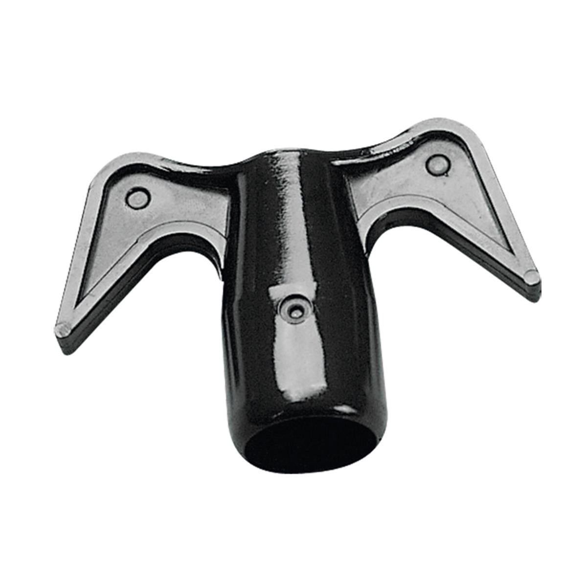  Hook Double, Plast. Threaded, Ø30mm, Black 