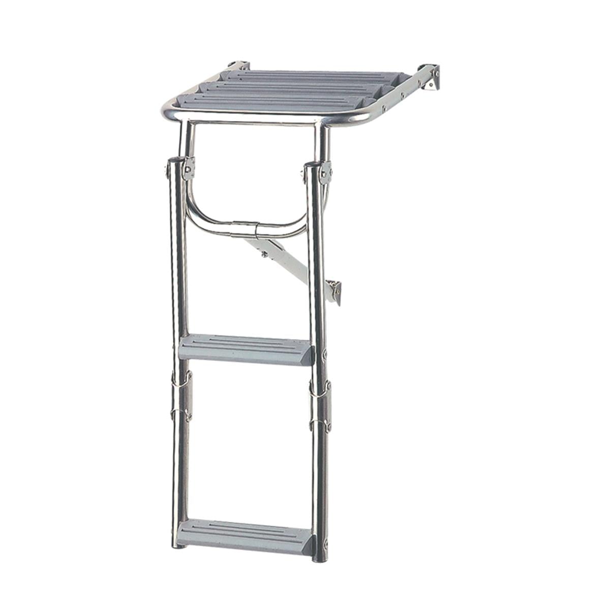  Platform Ladder,Inox 316, w/2 Plastic Steps 