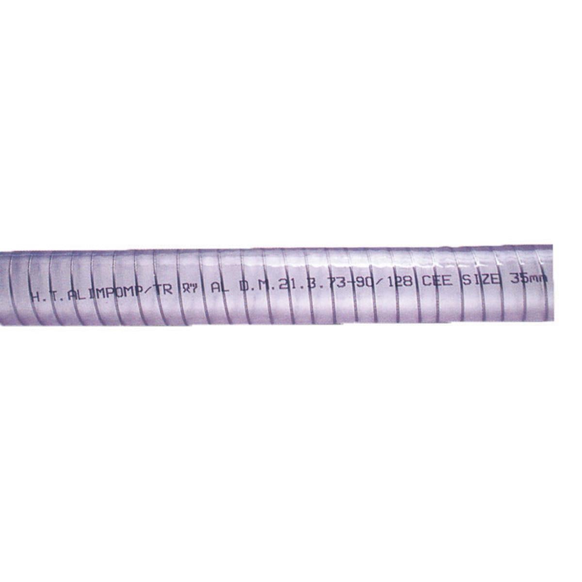  Sıvı Atık-Su Transfer Hortumu , PVC, Beyaz, Çelik Telle Güçlendirilmiş Ø32mm, 1 1/4'' 