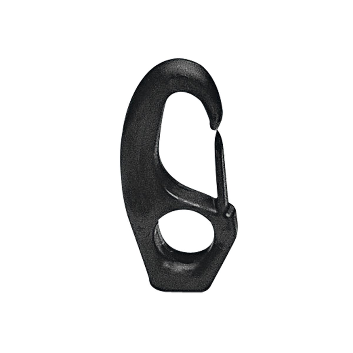  Snap Hook w/Eye Ø15x55mm, f/Ø8mm Cord, Polyam. Black 