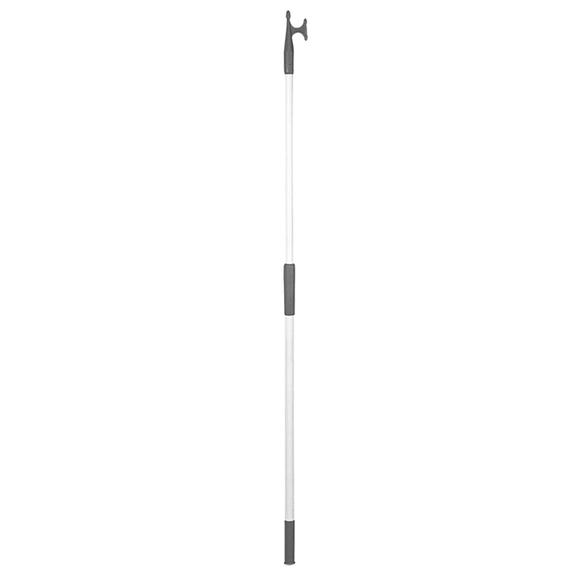  Telesc.Hook 2-Ends, Wh. Alum. Ø30mm L120-196cm, Grey 