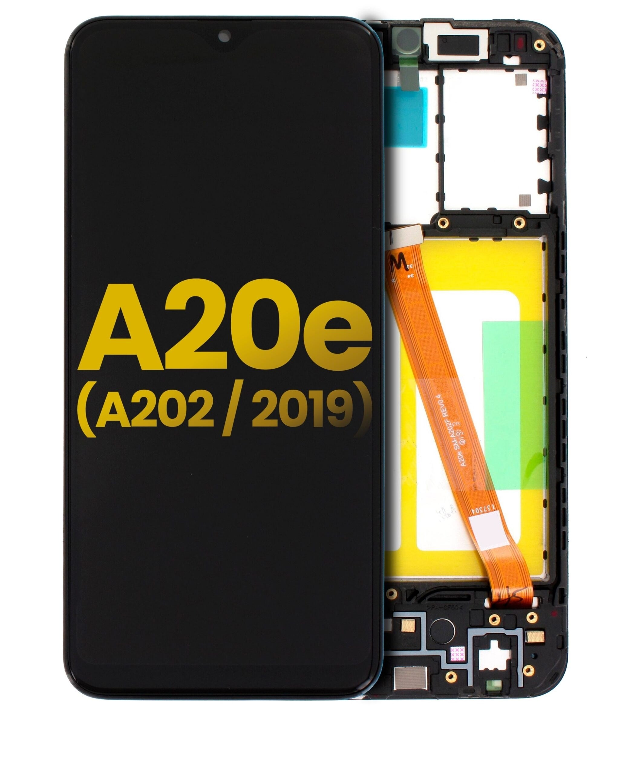 Samsung Galaxy A20e A202 Uyumlu Lcd Ekran Dokunmatik Siyah Servis Çıtalı GH82-19571A