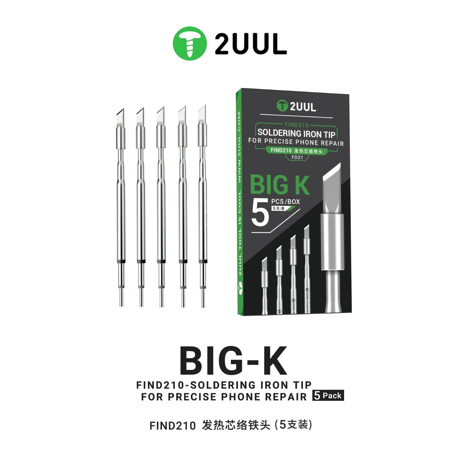 2UUL FD21 Big-K Tipi C210 Uyumlu Lehimleme Ucu Seti (5'li Paket)