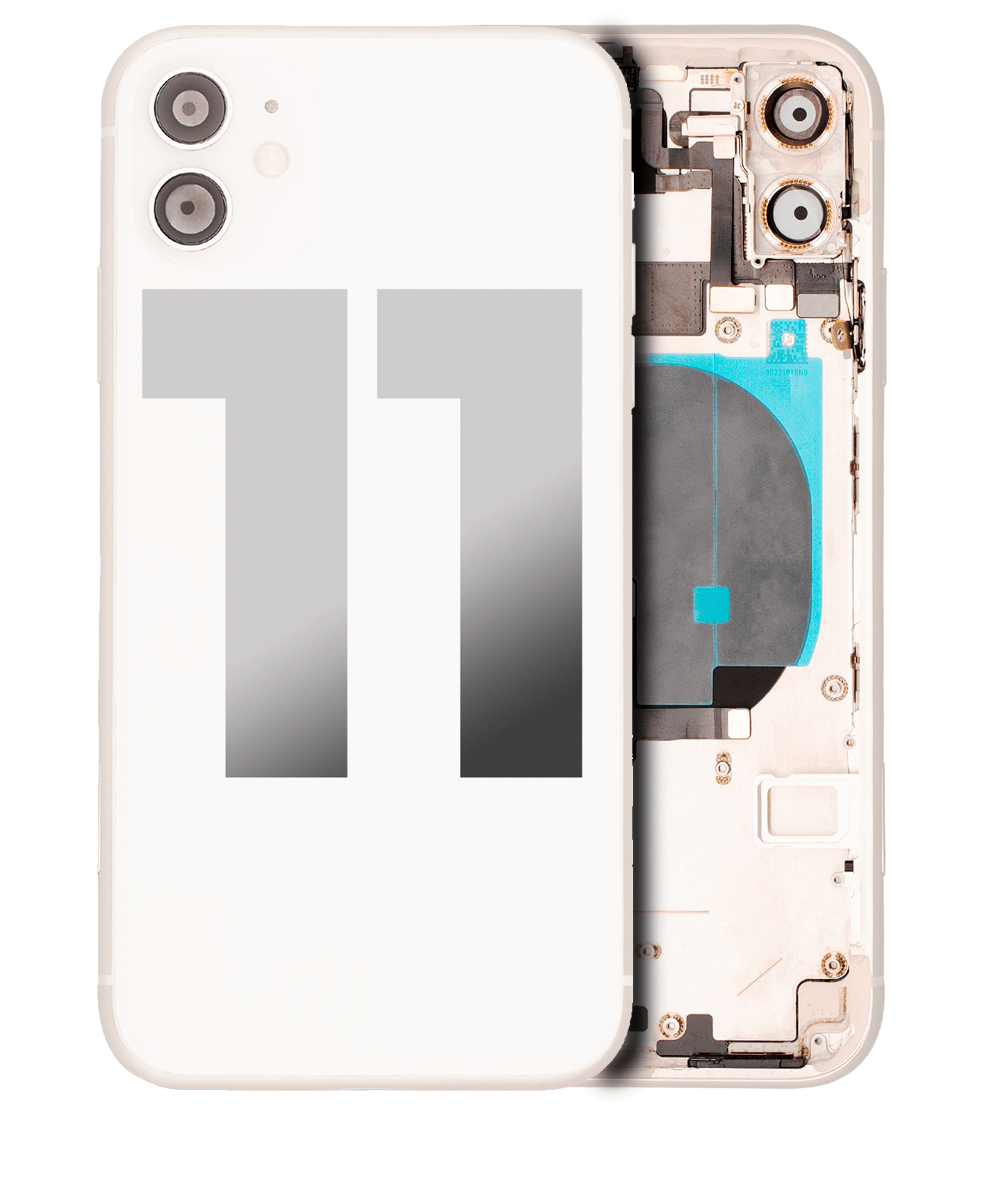  iPhone 11 Uyumlu Kasa Kapak Beyaz Dolu