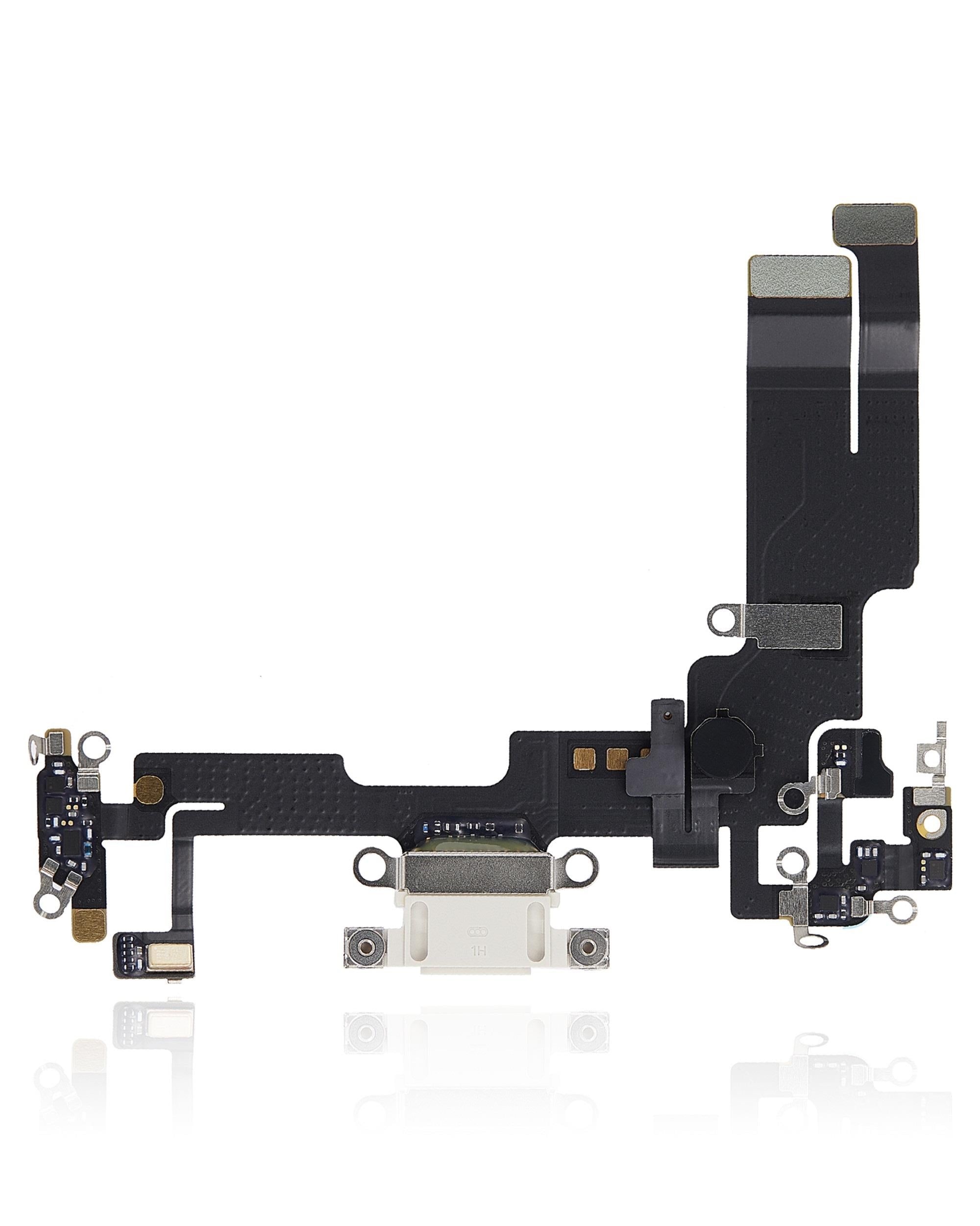 Apple iPhone 14 Uyumlu Şarj Soketli Mikrofon Filmi Flex Beyaz