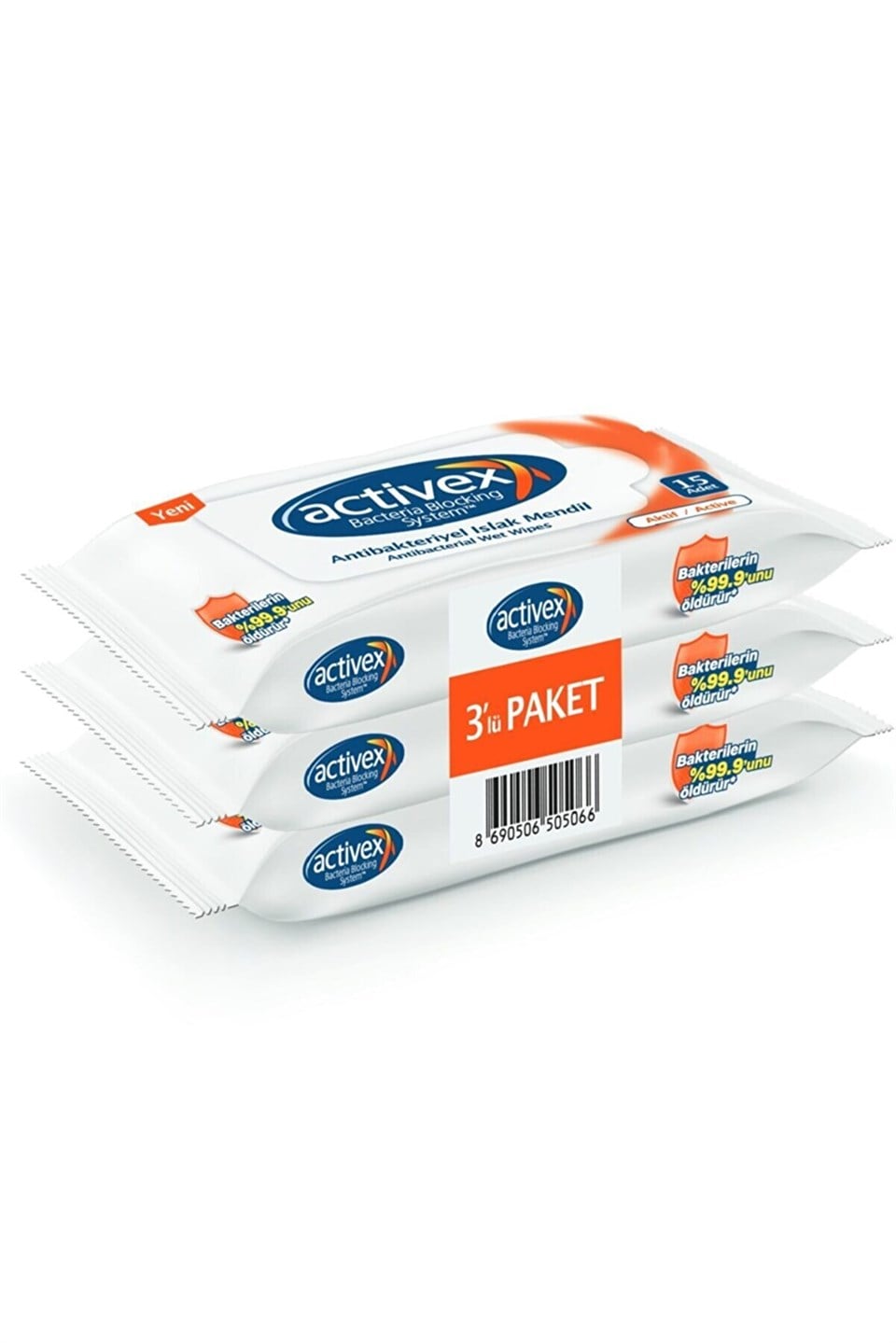 Activex Islak Havlu Aktif 15'li - 3'lü Paket