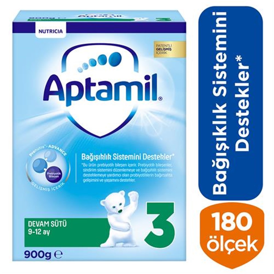 Aptamil 3 Devam Sütü 900 gr 9-12 Ay 
