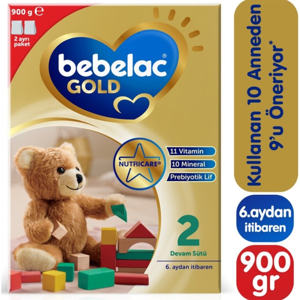 Bebelac Gold 2 Devam Sütü 900 Gr 6. Aydan Itibaren