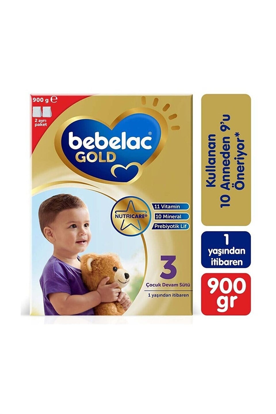 Bebelac Gold 3 Çocuk Devam Sütü 900 gr 1 Yaşından İtibaren