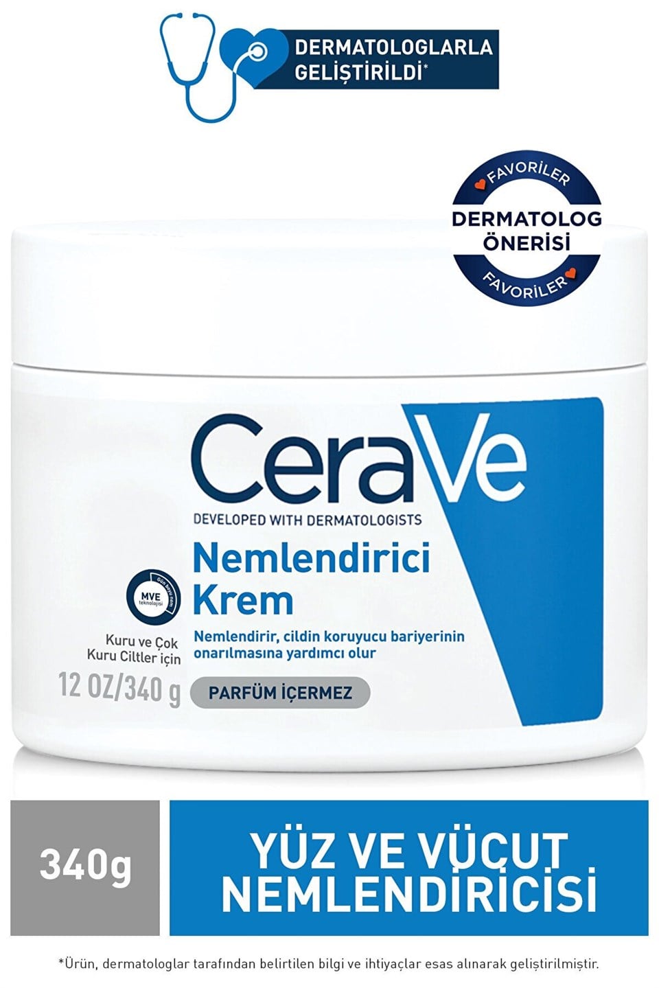 CeraVe Nemlendirici Krem Kuru Ve Çok Kuru Ciltler Için 340 gr