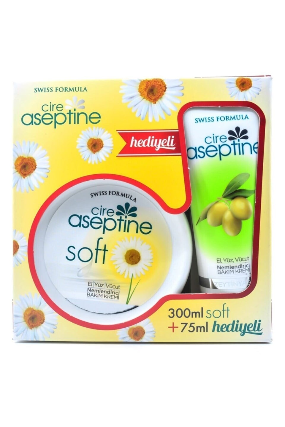 Cire Aseptine Soft Papatya Özlü 300 Ml + El, Yüz Ve Vücut Kremi 75 Ml 