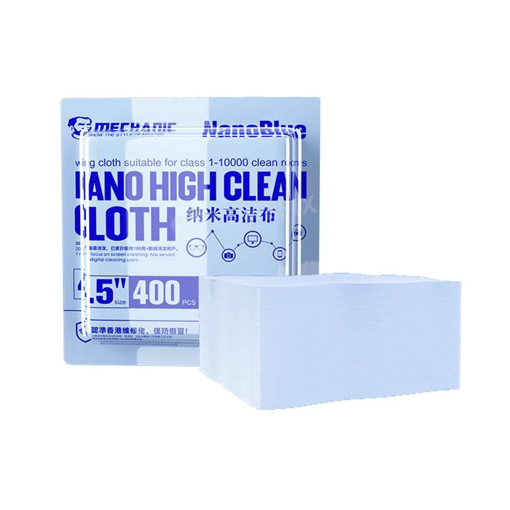 Mechanic NanoBlue Mikrofiber Tozsuz Temizlik Bezi – LCD, Kamera ve PCB için (400 Adet)