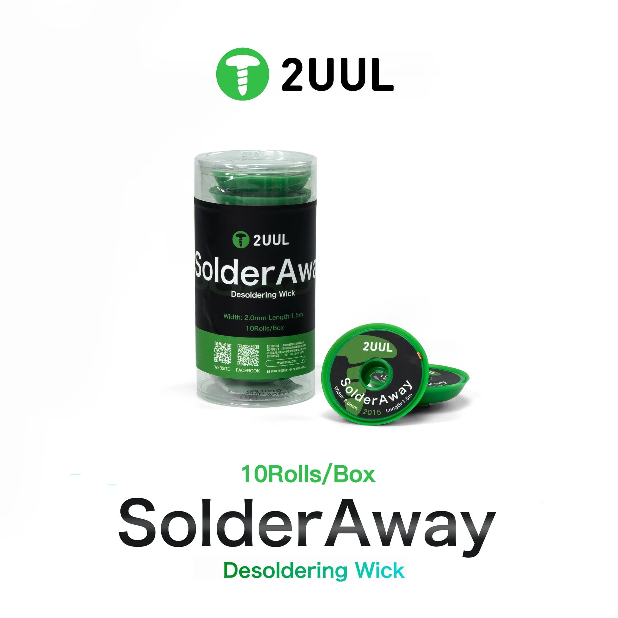 2UUL DW11 1.5m Lehim Sökme Fitili – 10 Rulo/Kutu