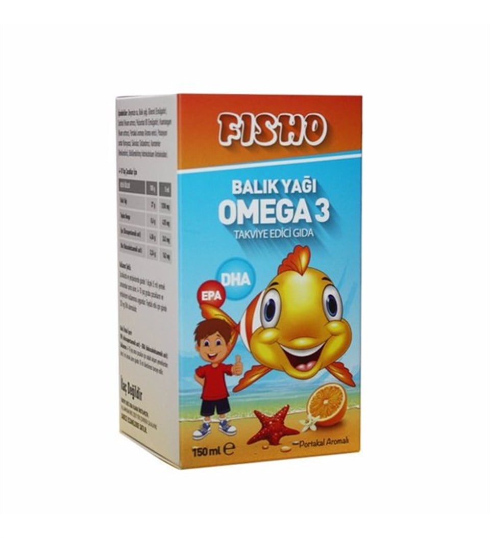 Fisho Omega 3 Portakal Aromalı Balık Yağı Şurup 150 ml 