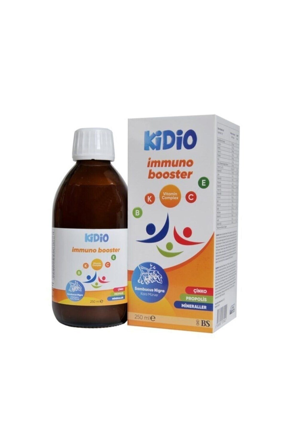 Kidio İmmuno Booster Sambucus Çinko Propolis Mineraller İçeren Şurup 250 ml