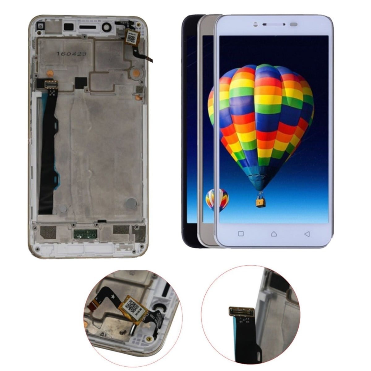 Lenovo K5 Plus A6020a46 Lcd Ekran Dokunmatik Beyaz Çıtalı