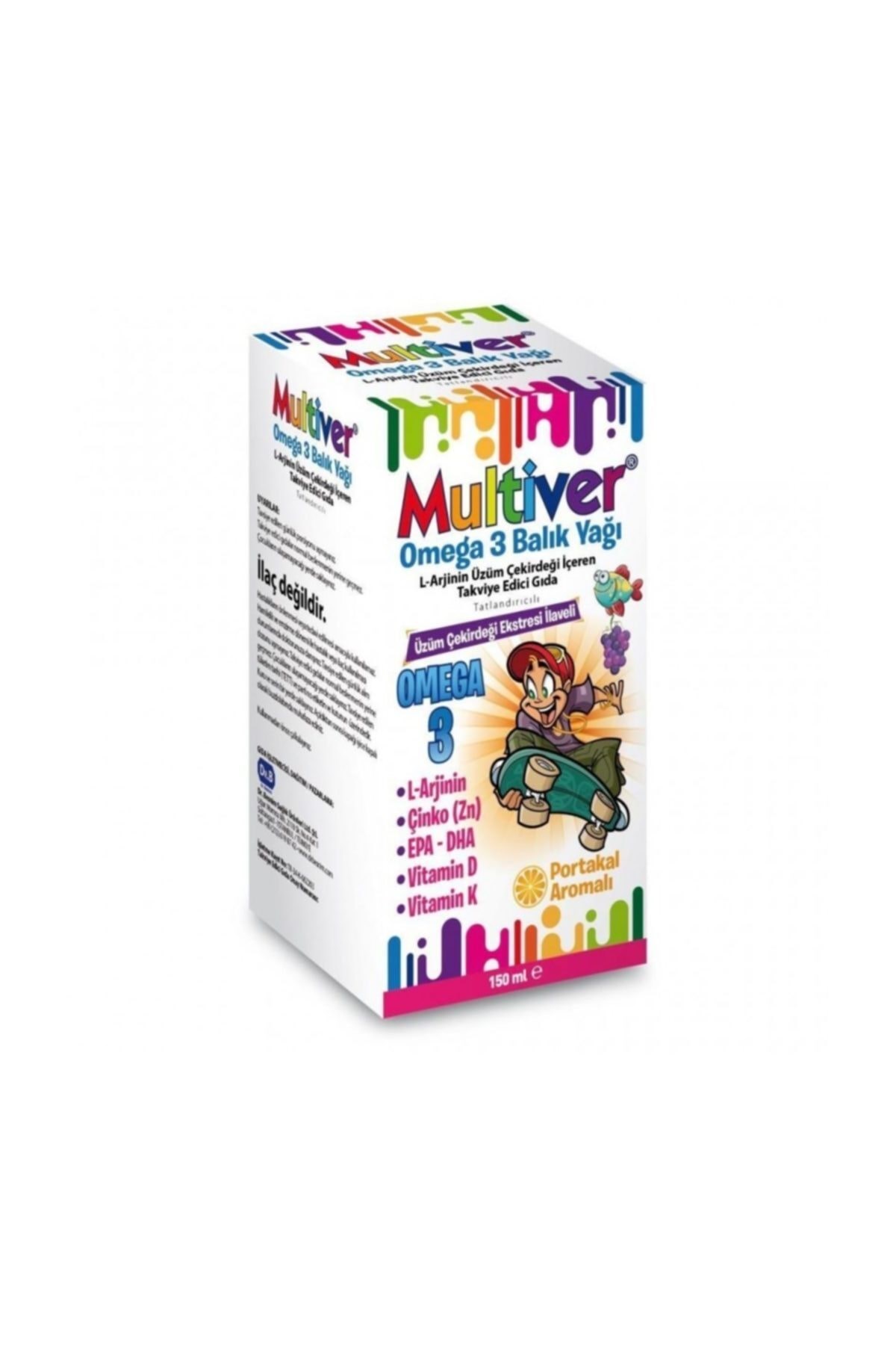 Multiver Portakal Aromalı Omega 3 Balık Yağı Şurubu 150 ml