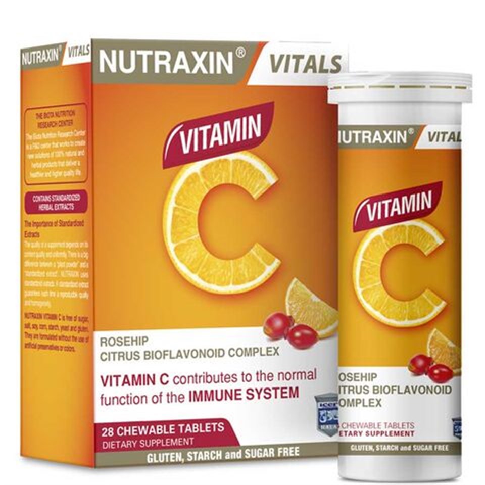 Nutraxin Vitals Vitamin-C 28 Çiğneme Tableti