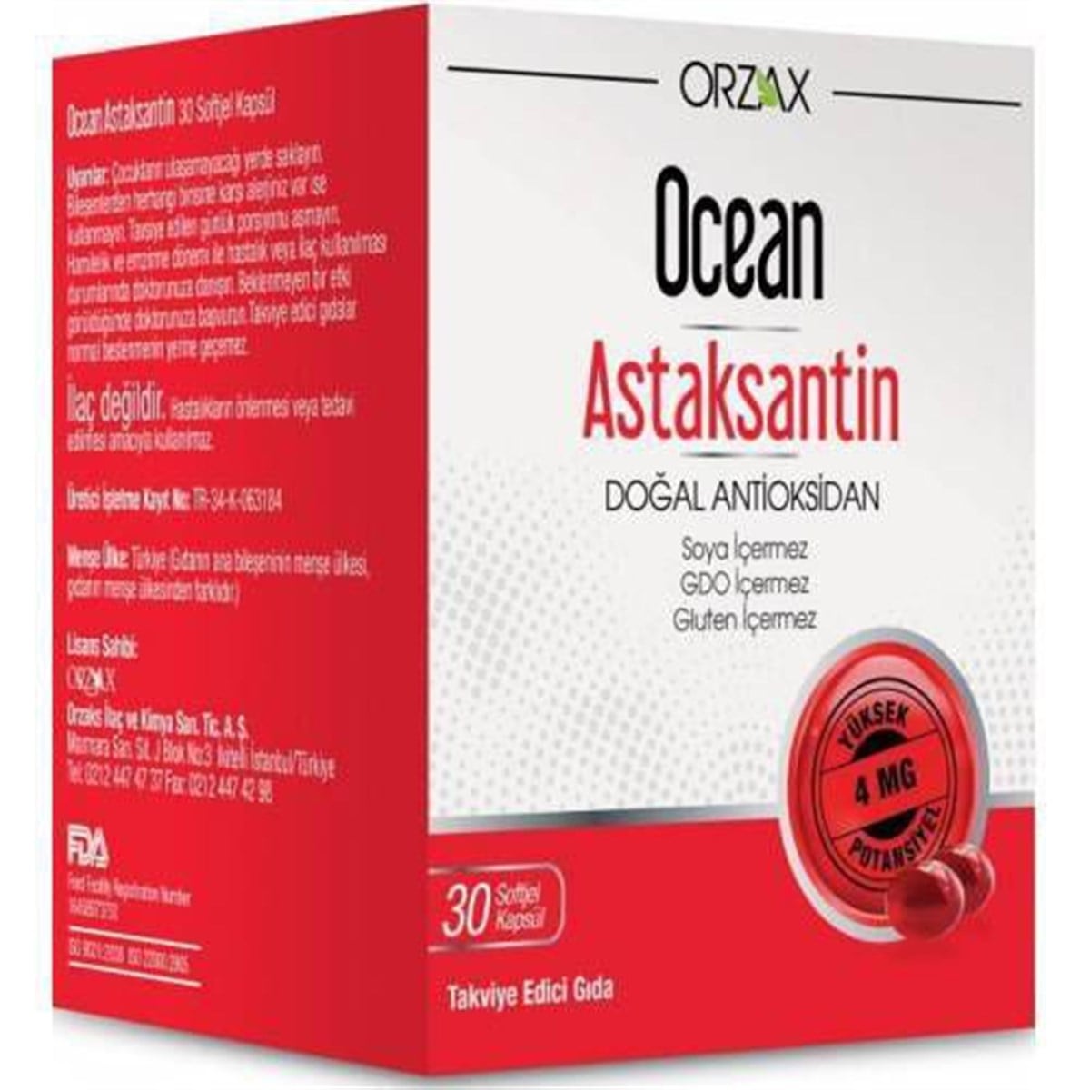 Ocean Astaksantin 30 Kapsül