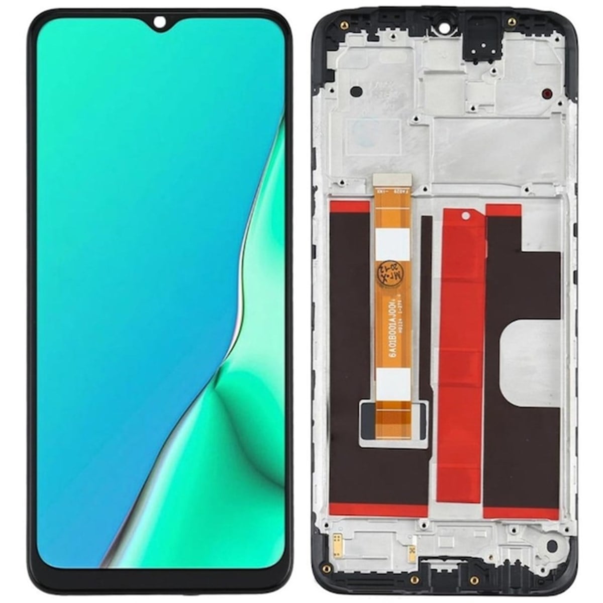 Oppo Cph1931 A5 2020 Lcd Ekran Dokunmatik Siyah Çıtalı