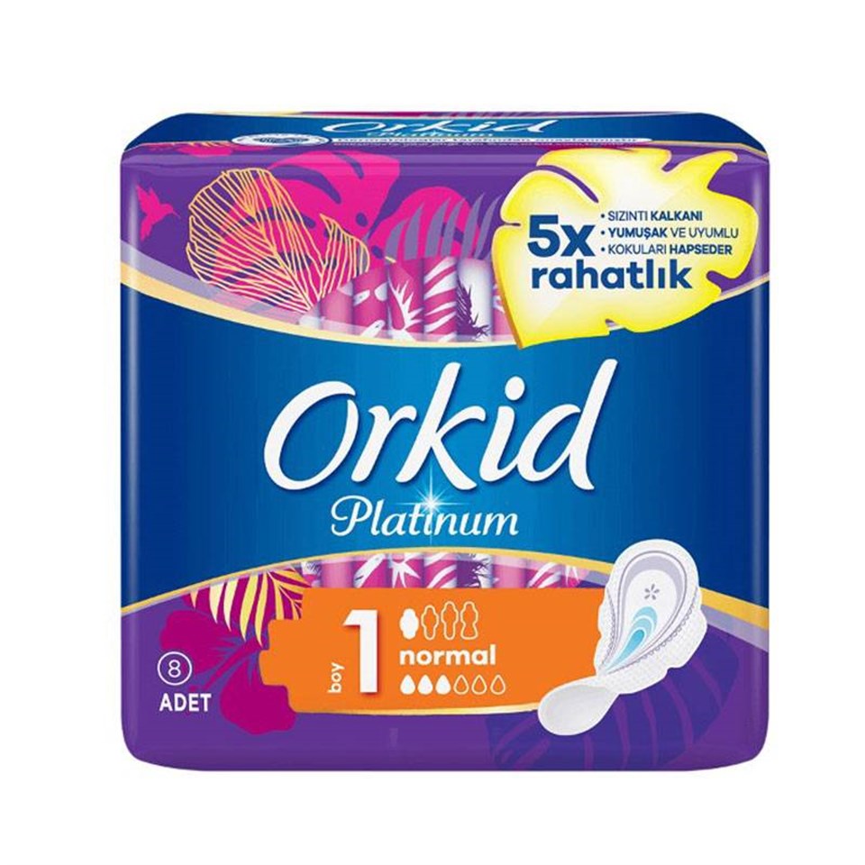Orkid Platinum Kanatlı Normal (Boy 1) 8 Adet Hijyenik Ped