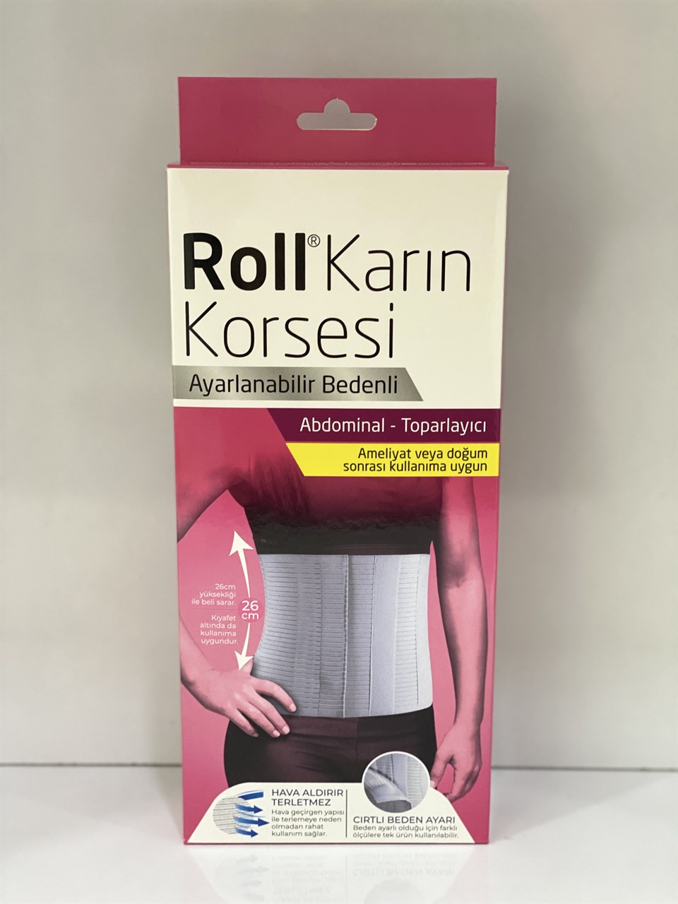 Roll Karın Korsesi Ayarlanabilir Bedenli 26 cm