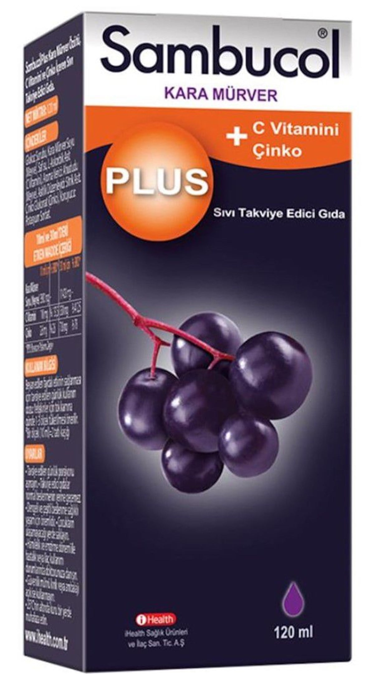 Sambucol Plus Kara Mürver Özütü + C Vitamini & Çinko 120 ml