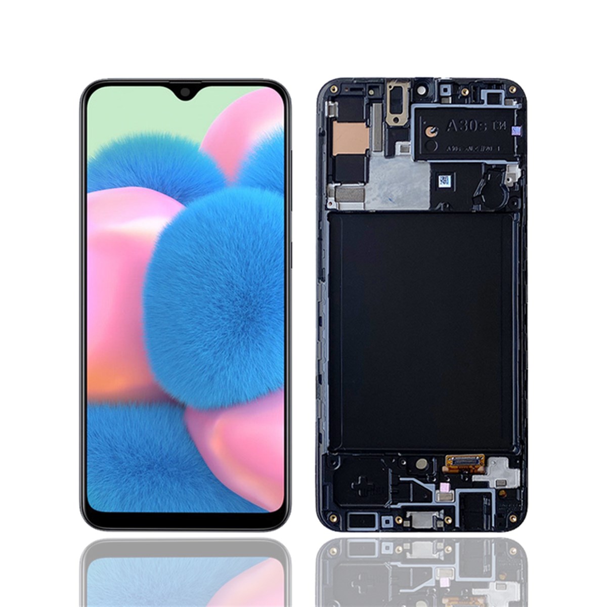 Samsung Galaxy A30s A307 Lcd Ekran Dokunmatik Siyah Servis Çıtalı
