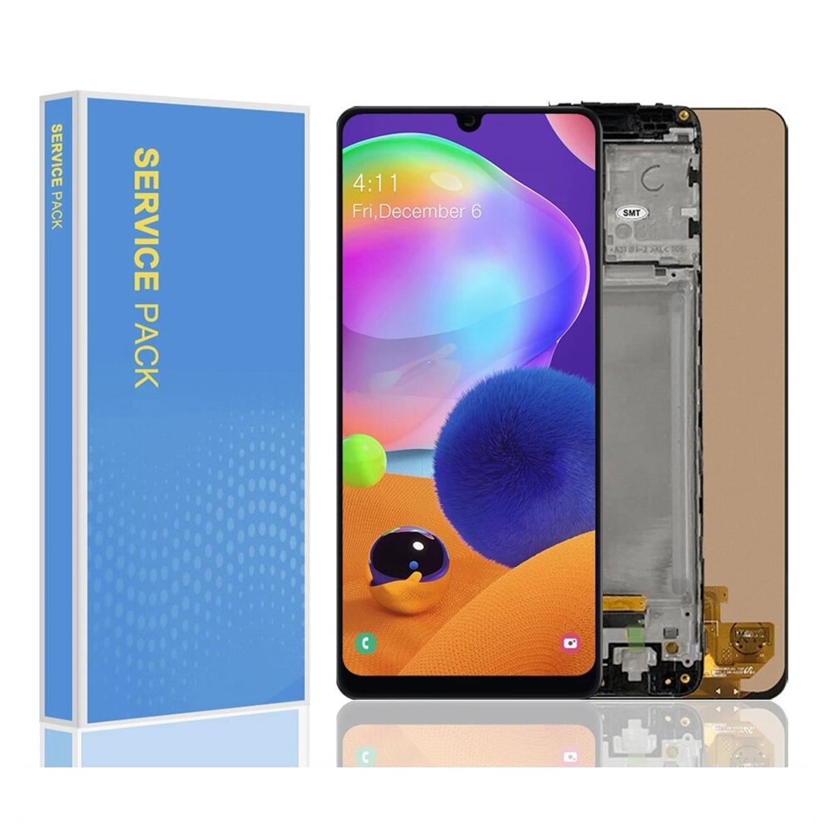 Samsung Galaxy A31 A315 Lcd Ekran Dokunmatik Siyah Servis Çıtalı Gh82-22905A