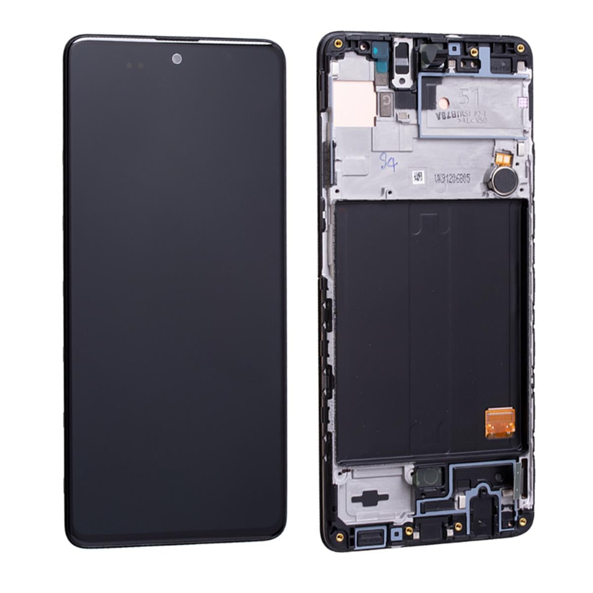 Samsung Galaxy A51 A515 Lcd Ekran Dokunmatik Siyah Servis Çıtalı Gh82-21669a