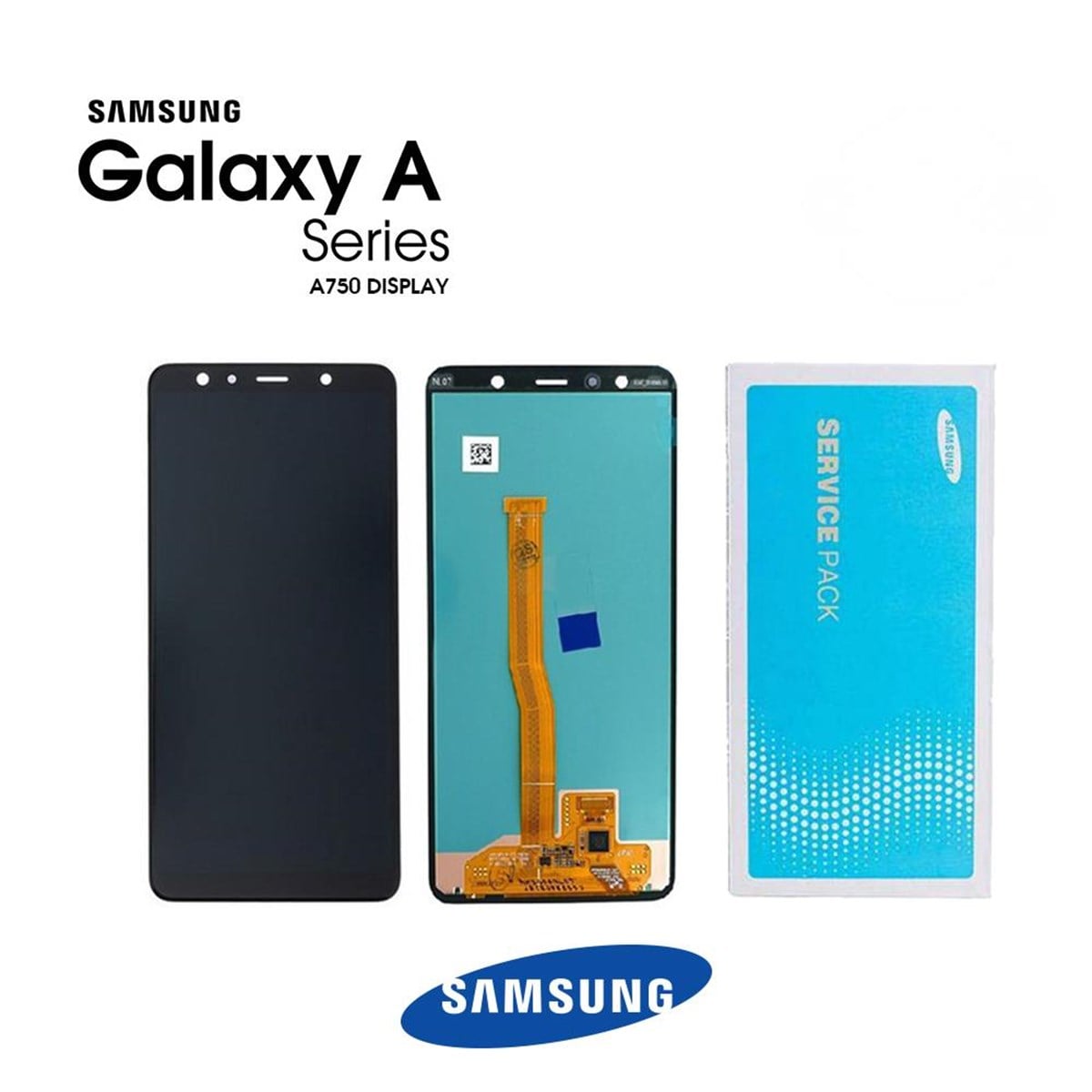 Samsung Galaxy A7 2018 A750 Lcd Ekran Dokunmatik Siyah Servis GH96-12078A