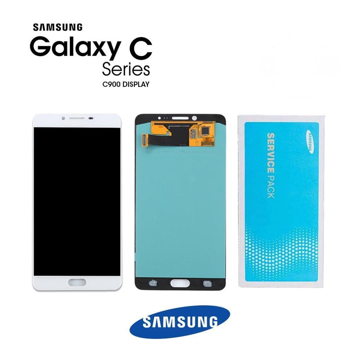 Samsung Galaxy C9 Lcd Ekran Dokunmatik Beyaz Servis GH97-19624A