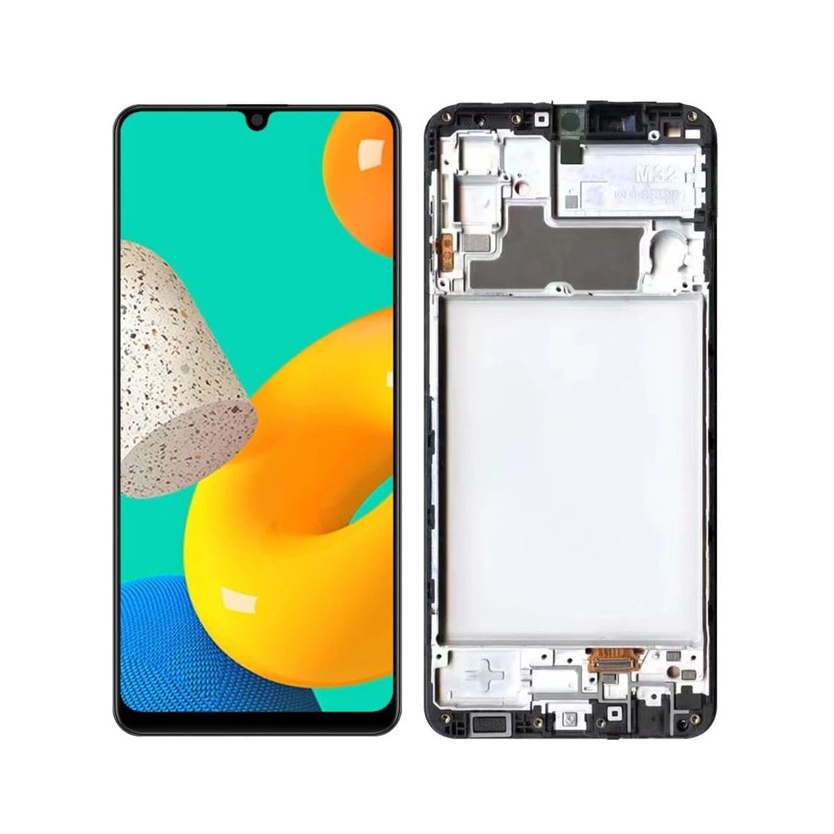 Samsung Galaxy M32 M325 Lcd Ekran Dokunmatik Siyah Çıtalı Gh82-26193a