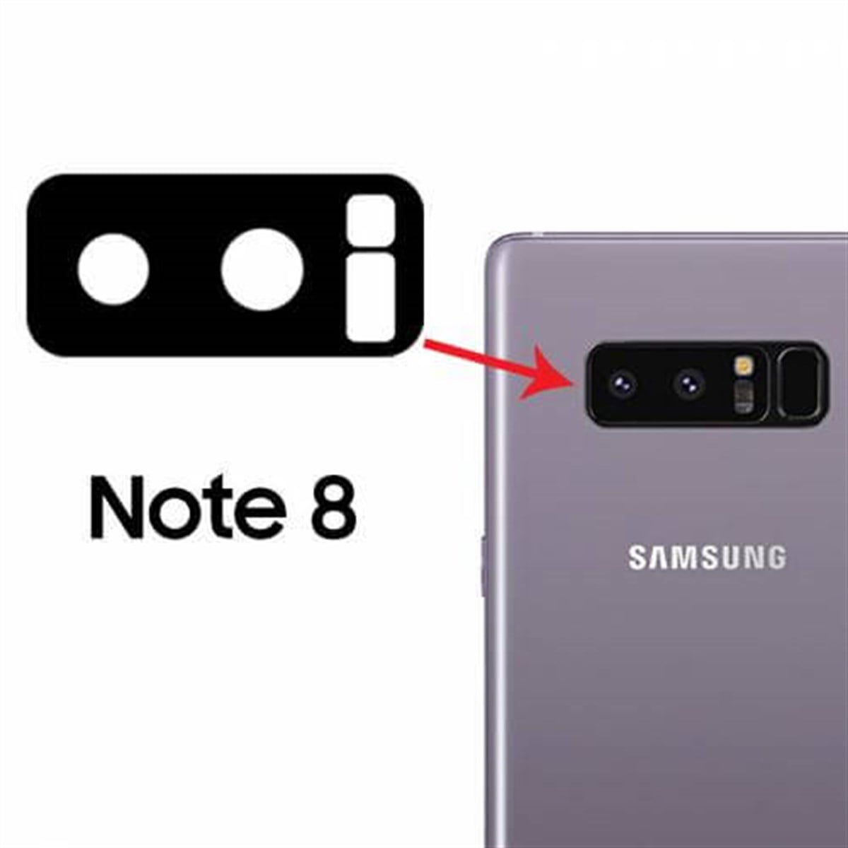 Samsung Galaxy Note 8 N950 Kamera Lensi Siyah