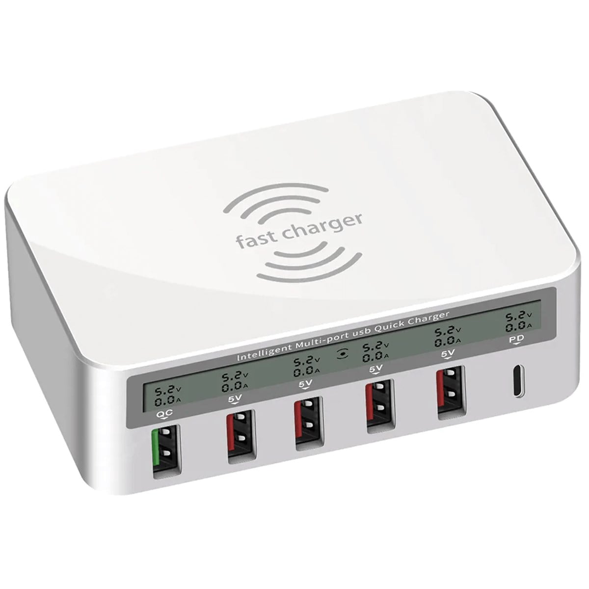 WLX-818PF Kablosuz Şarj Bağlantı Noktalı Çok İşlevli USB Şarj Cihazı