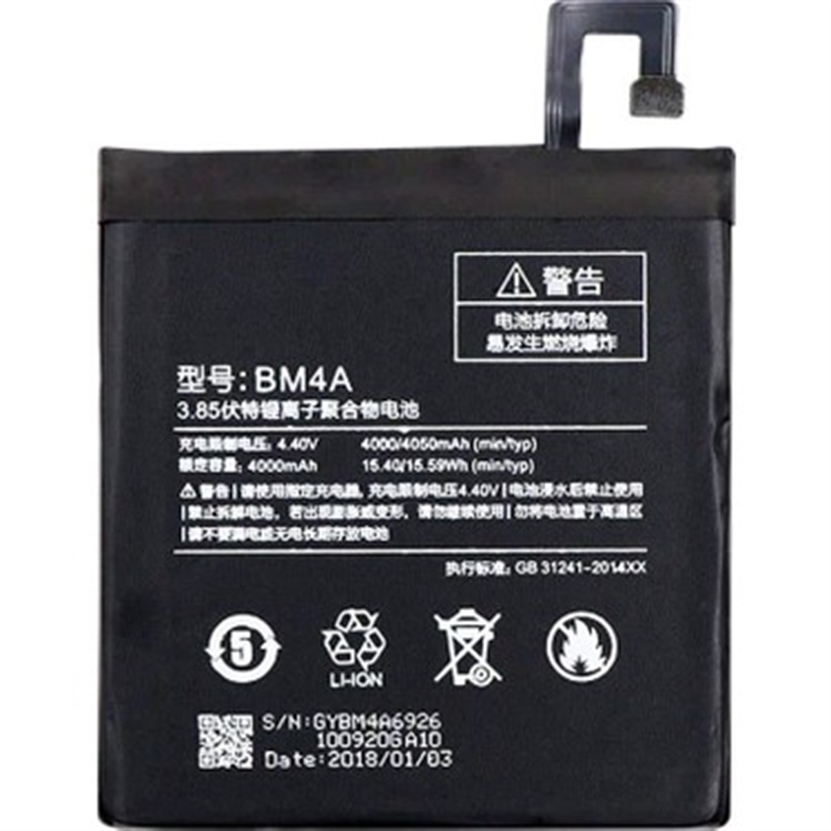 Xiaomi Mi Note 3 Bm4a Batarya Pil