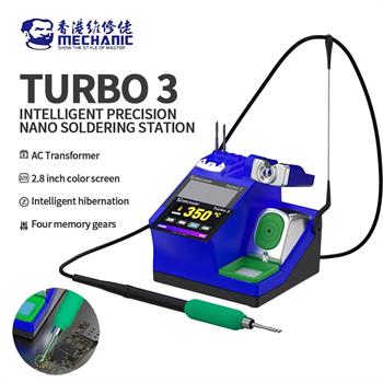 Mechanic Turbo 3 Nano Hassas Lehimleme İstasyonu | Akıllı, Renkli Ekranlı, AC Transformatörlü