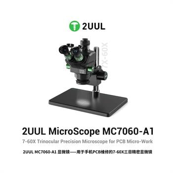 2UUL MC7060-A1 7-60X Senkron Zoom Trinoküler PCB Mikro Çalışma Mikroskobu