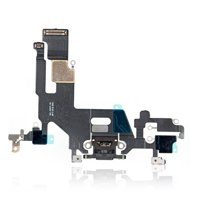 Apple iPhone 11 Uyumlu Şarj Soketli Mikrofon Filmi Flex Siyah 