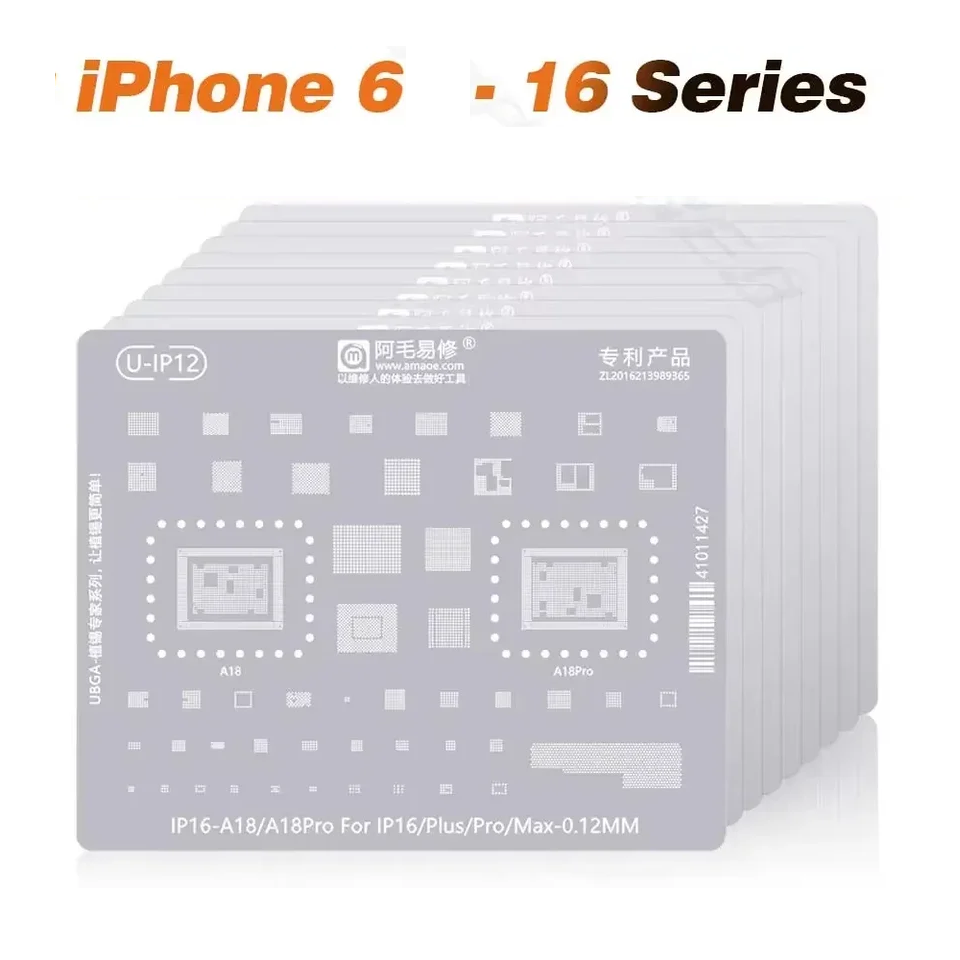 Amaoe iPhone PCB Kartı İçin CPU IC BGA Yenileme Entegre Kalıp Şablonları Seti