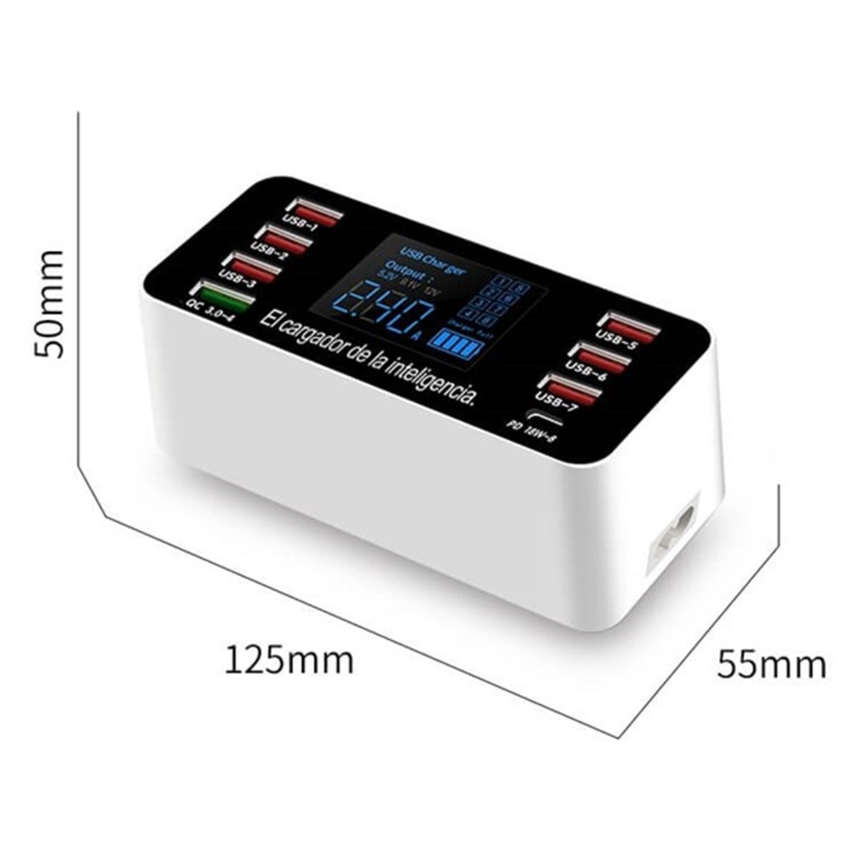 A9P 8 Port Dijital Led Ekran Çok İşlevli Akıllı USB Şarj Cihazı 