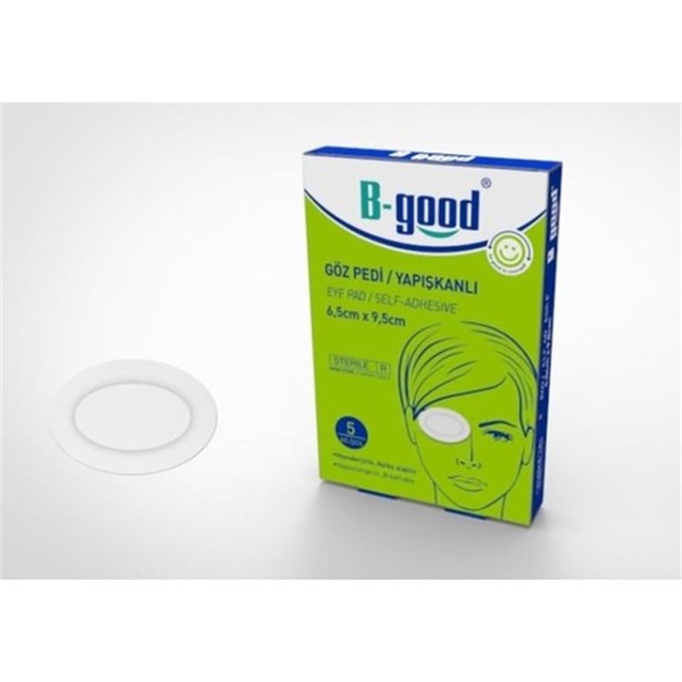 B-Good Steril Göz Pedi Yapışkanlı 6,5cm x 9,5cm 5'li