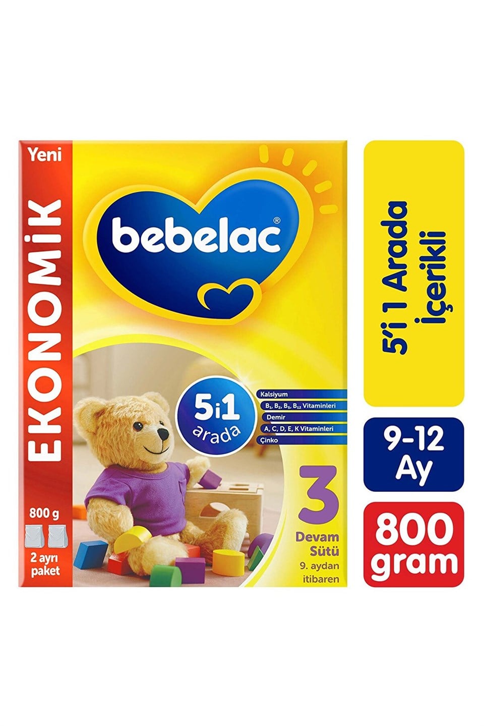 Bebelac 3 Devam Sütü 800 gr 9-12 Ay